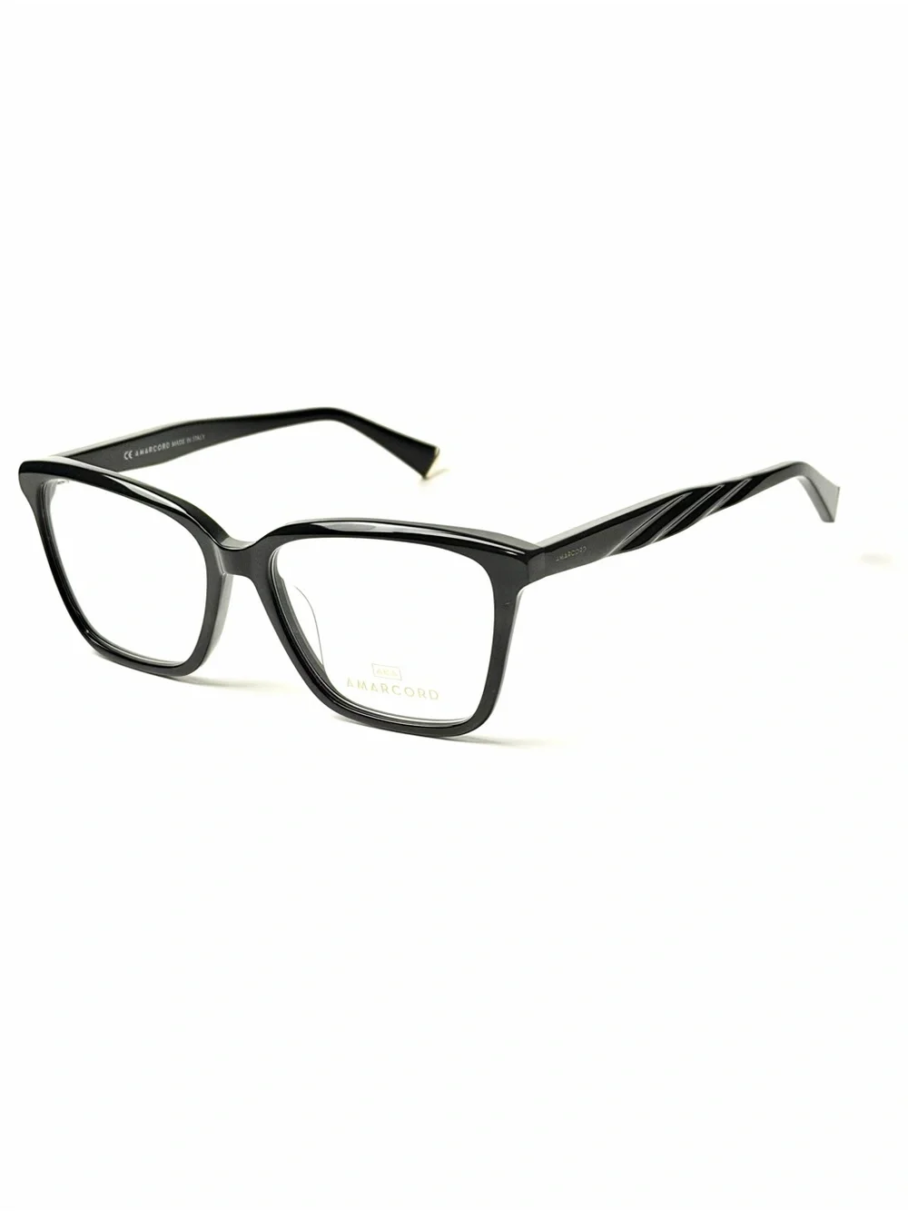 Amarcord AM 264 C.1 Black Plastic Eyeglasses 55-16 Authentic NWT